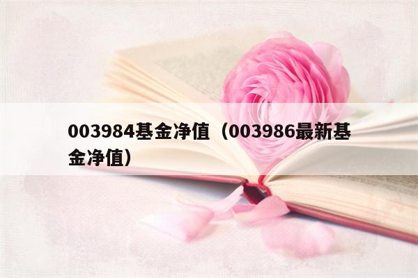 003984基金净值（003986最新基金净值）