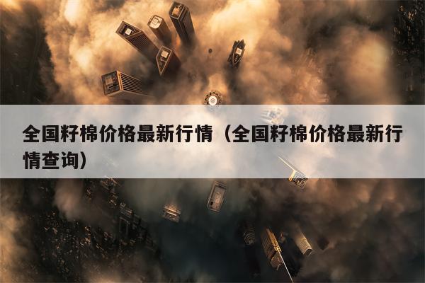 全国籽棉价格最新行情（全国籽棉价格最新行情查询）