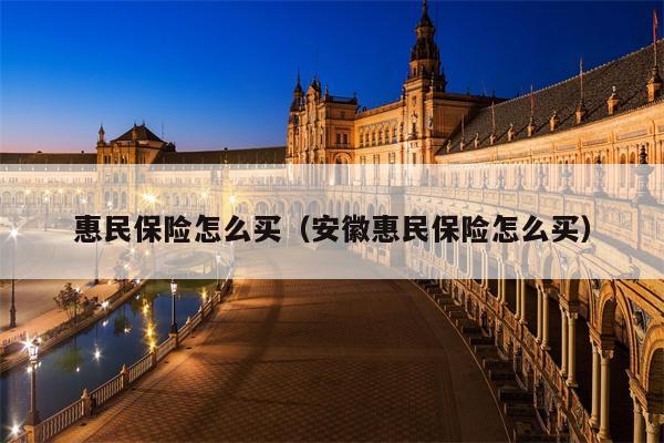 惠民保险怎么买（安徽惠民保险怎么买）
