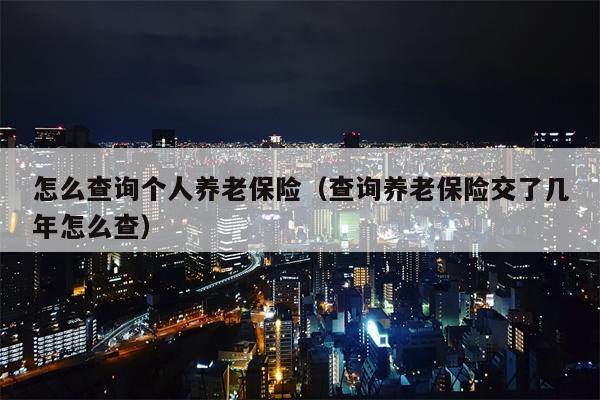 怎么查询个人养老保险（查询养老保险交了几年怎么查）