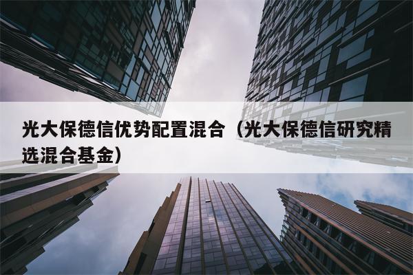 光大保德信优势配置混合（光大保德信研究精选混合基金）