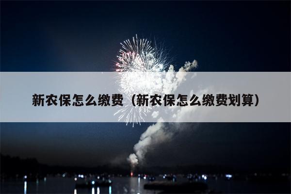 新农保怎么缴费（新农保怎么缴费划算）