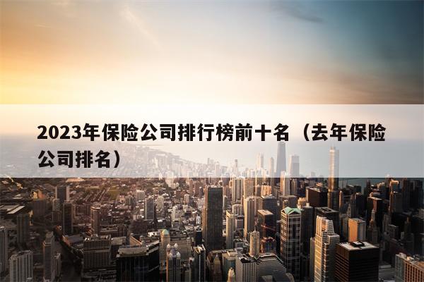 2023年保险公司排行榜前十名（去年保险公司排名）