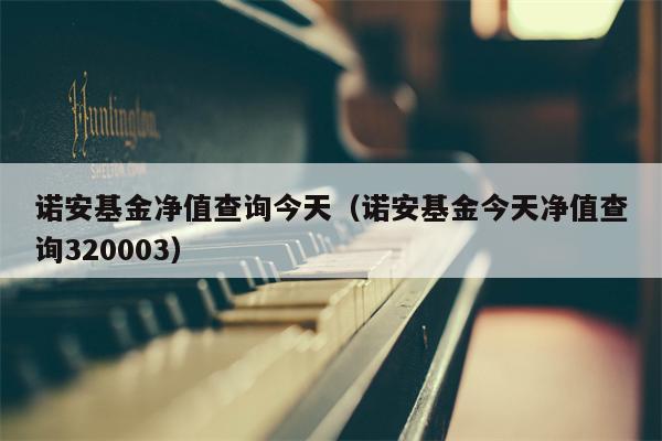 诺安基金净值查询今天（诺安基金今天净值查询320003）