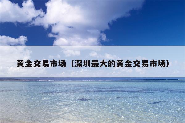 黄金交易市场（深圳最大的黄金交易市场）
