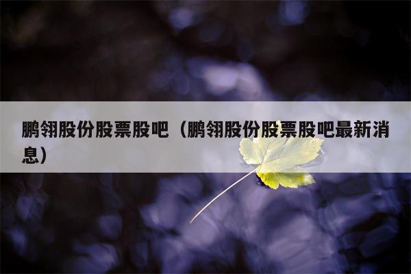 鹏翎股份股票股吧（鹏翎股份股票股吧最新消息）