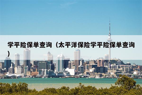 学平险保单查询（太平洋保险学平险保单查询）