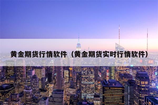 黄金期货行情软件（黄金期货实时行情软件）