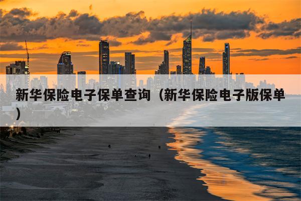 新华保险电子保单查询（新华保险电子版保单）