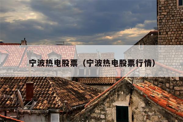 宁波热电股票（宁波热电股票行情）