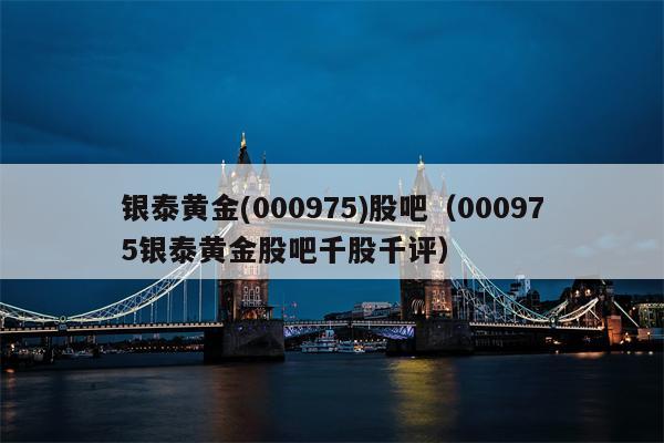 银泰黄金(000975)股吧（000975银泰黄金股吧千股千评）