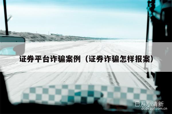 证券平台诈骗案例（证券诈骗怎样报案）