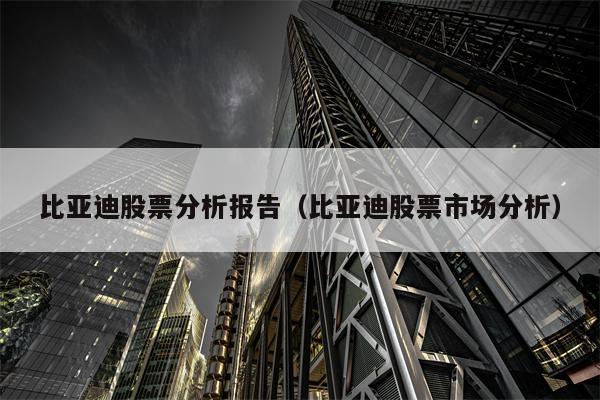 比亚迪股票分析报告（比亚迪股票市场分析）