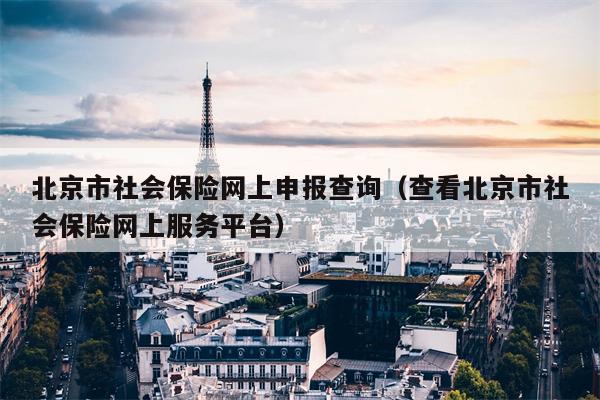 北京市社会保险网上申报查询（查看北京市社会保险网上服务平台）