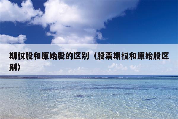 期权股和原始股的区别（股票期权和原始股区别）
