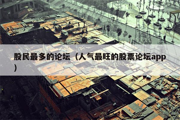 股民最多的论坛（人气最旺的股票论坛app）