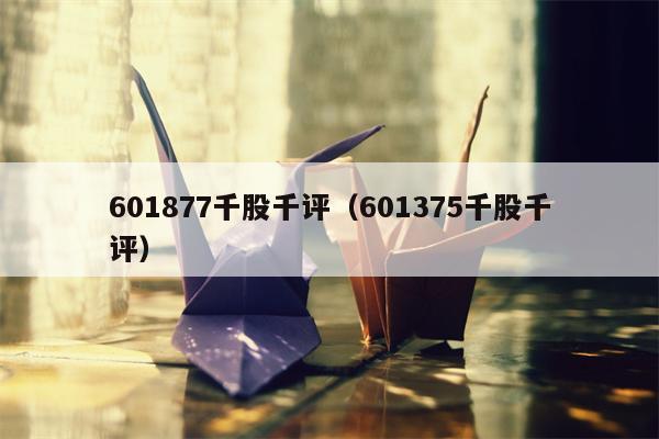 601877千股千评（601375千股千评）