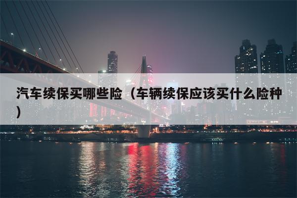 汽车续保买哪些险（车辆续保应该买什么险种）