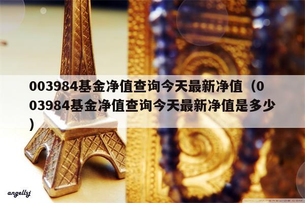 003984基金净值查询今天最新净值（003984基金净值查询今天最新净值是多少）