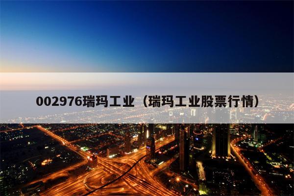 002976瑞玛工业（瑞玛工业股票行情）