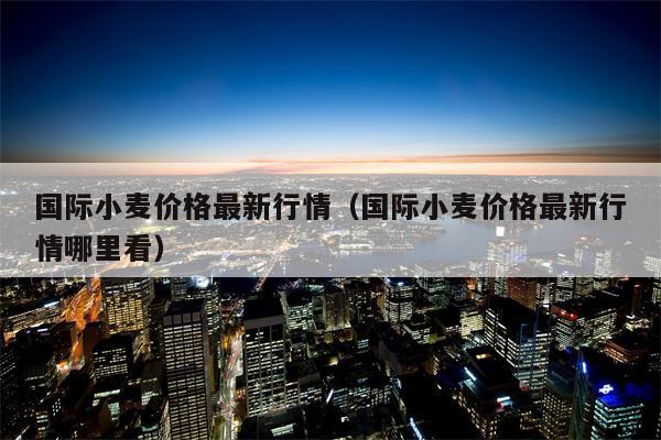 国际小麦价格最新行情（国际小麦价格最新行情哪里看）
