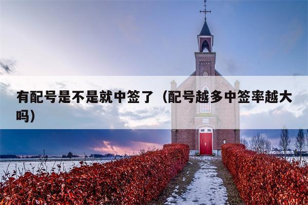 有配号是不是就中签了（配号越多中签率越大吗）