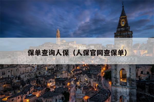保单查询人保（人保官网查保单）