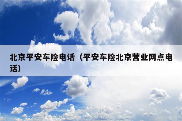 北京平安车险电话（平安车险北京营业网点电话）