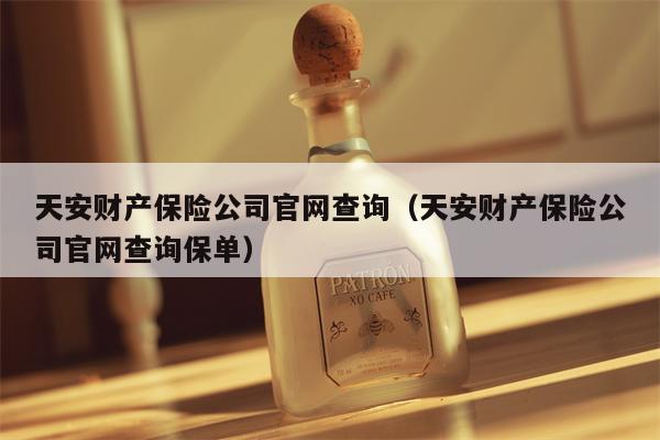 天安财产保险公司官网查询（天安财产保险公司官网查询保单）