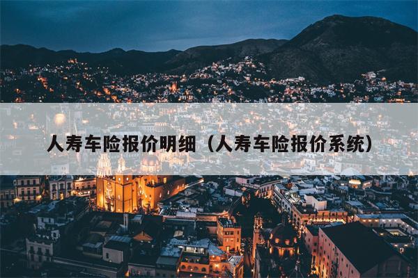 人寿车险报价明细（人寿车险报价系统）