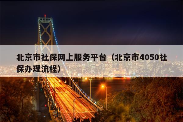 北京市社保网上服务平台（北京市4050社保办理流程）