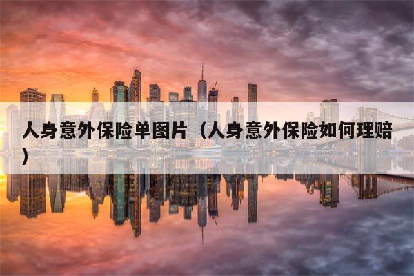 人身意外保险单图片（人身意外保险如何理赔）