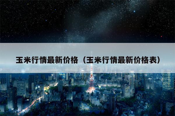 玉米行情最新价格（玉米行情最新价格表）