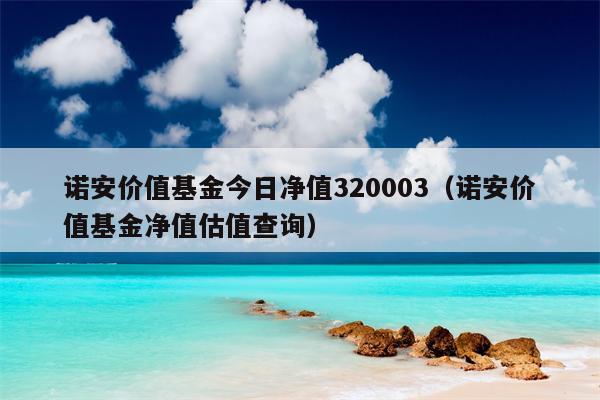诺安价值基金今日净值320003（诺安价值基金净值估值查询）