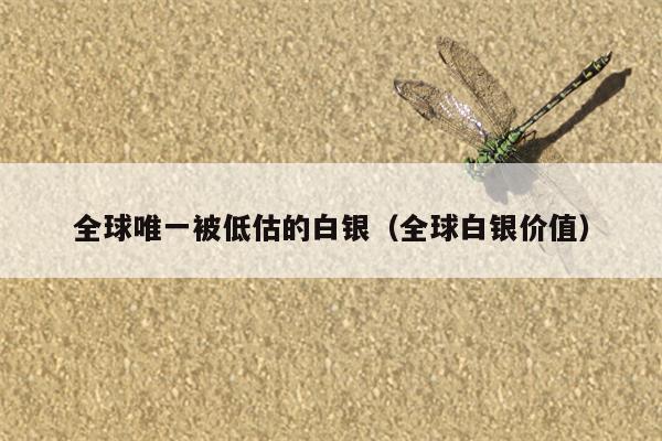全球唯一被低估的白银（全球白银价值）