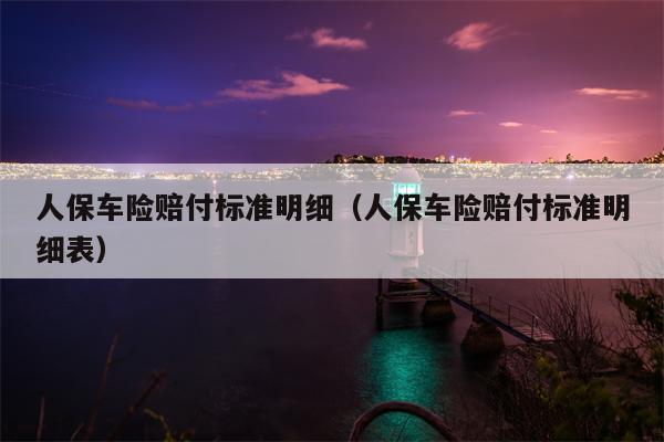 人保车险赔付标准明细（人保车险赔付标准明细表）