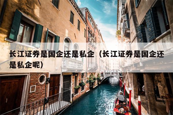 长江证券是国企还是私企（长江证券是国企还是私企呢）
