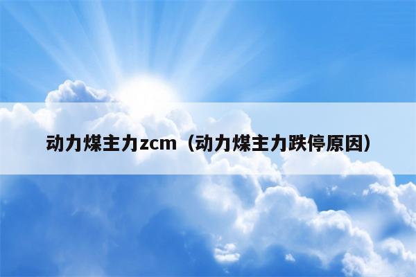 动力煤主力zcm（动力煤主力跌停原因）