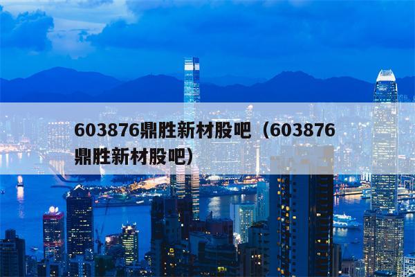 603876鼎胜新材股吧（603876 鼎胜新材股吧）