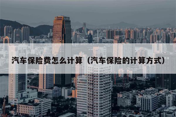 汽车保险费怎么计算（汽车保险的计算方式）