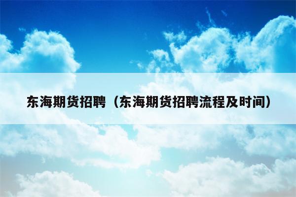 东海期货招聘（东海期货招聘流程及时间）