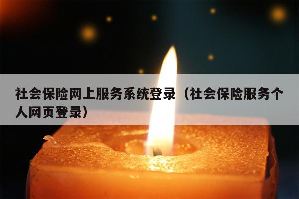 社会保险网上服务系统登录（社会保险服务个人网页登录）