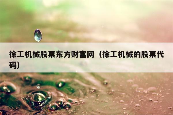 徐工机械股票东方财富网（徐工机械的股票代码）