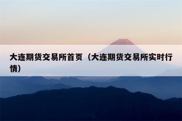 大连期货交易所首页（大连期货交易所实时行情）