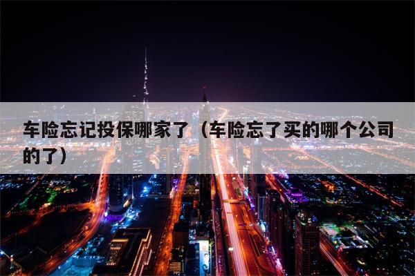 车险忘记投保哪家了（车险忘了买的哪个公司的了）