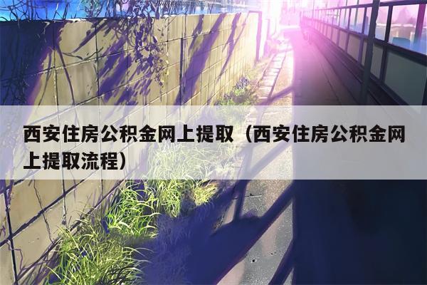 西安住房公积金网上提取（西安住房公积金网上提取流程）