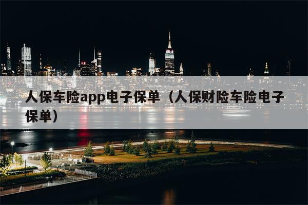人保车险app电子保单（人保财险车险电子保单）