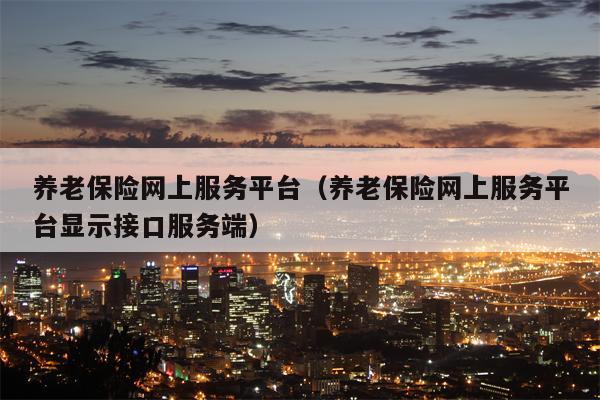 养老保险网上服务平台（养老保险网上服务平台显示接口服务端）