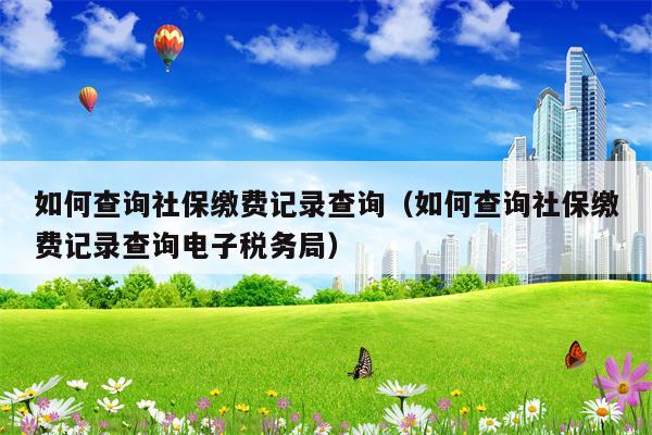 如何查询社保缴费记录查询（如何查询社保缴费记录查询电子税务局）