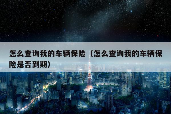 怎么查询我的车辆保险（怎么查询我的车辆保险是否到期）